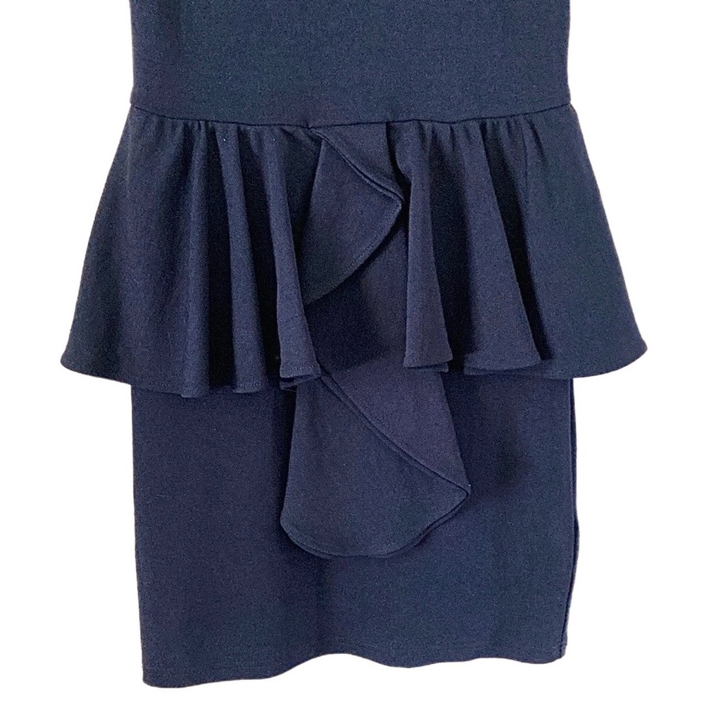 TALULAH stretch knit peplum pencil Dress with ruffle - Picture 6 of 8